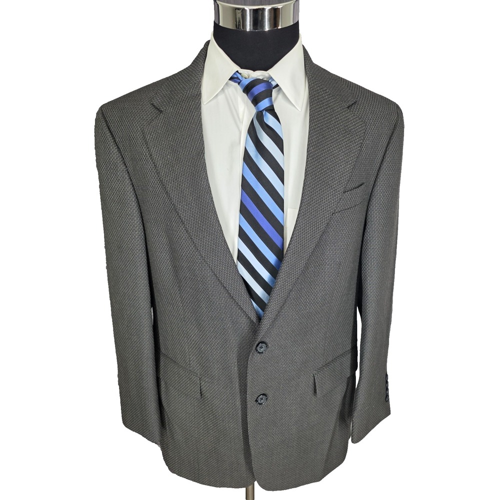 Baracuta‎ Blazer Jacket Mens 42R Gray Sports Coat 2 Buttons Pure Wool